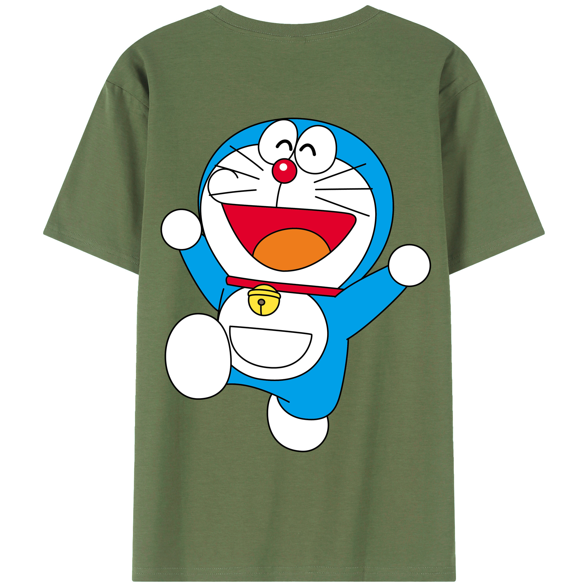 （画像用） ドラえもん Doraemon 綿100％ メンズ半袖Tシャツ（バックプリント） 通気性
